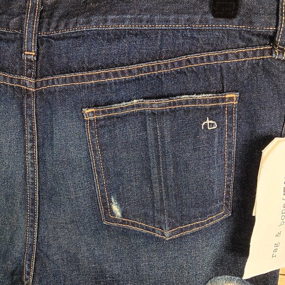 Rag and Bone Doris Dark Wash Cutoff Shorts 30 Mid-Rise - Picture 4 of 10